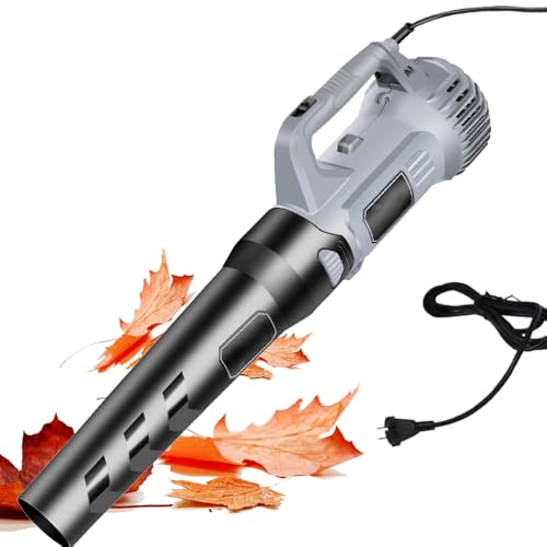 Potente soplador de Hojas, soplador de jardín eléctrico de 3800 W con 17500 RPM y disipación de Calor eficiente, Potente soplador de Aire enchufable de 2 Modos de Velocidad para jardín, Taller y Uso