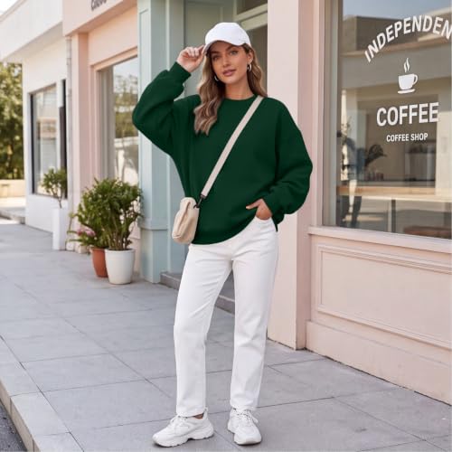 Crewneck Sweatshirts Women 2026 Fall Cute Fleece Oversized SweatShirt | Ladies, Plain, Long Sleeve, Winter, Trendy, Y2k, Lightweight Soft Sweater, Comfort, Travel, College, Workout, Loose Fit — view 2