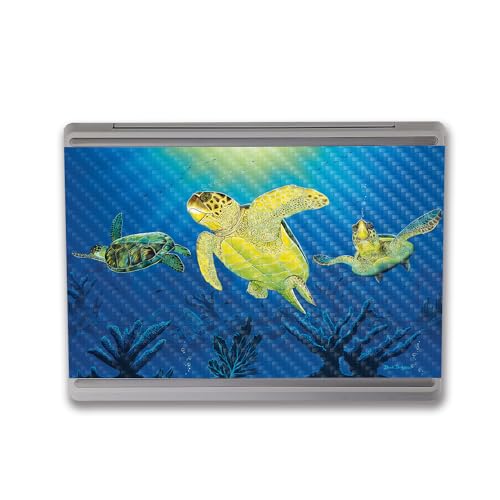 Image of MightySkins Carbon Fiber Skin Compatible with Microsoft Surface Laptop Go 3 (2023) Full Wrap Kit - Turtle Dreams | Protective, Durable Textured Carbon Fiber Finish | Made in The USA