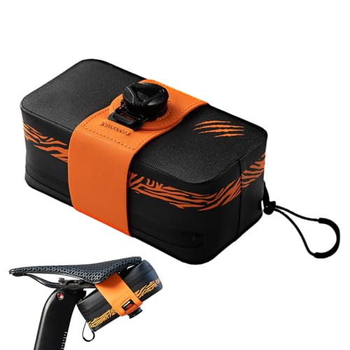 Moxeupon Bolsa Bajo Sillín para Bicicleta,Mochila Bajo El Sillín para Ciclismo y Transporte | Organizador Portátil De Equipaje para Ciclismo Urbano, Montaña Y Viajes con Fácil Montaje