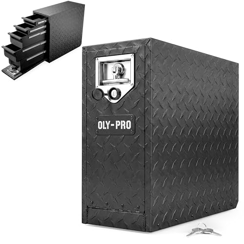 OLY-PRO Truck Bed Tool Box with 5-Drawer Slides | Lockable Heavy-Duty Tool Chest Storage for Pickup,...