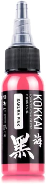 Tinta para tatuagem kokkai sumi Sakura Pink, à base de água, 30 mL