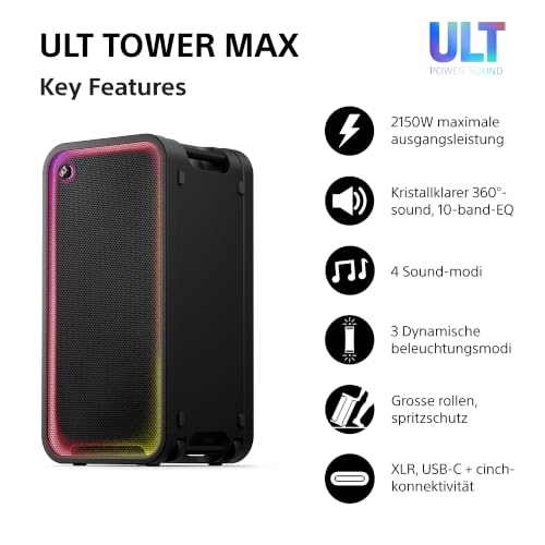 Sony ULT Tower MAX großer Bluetooth-Partylautsprecher