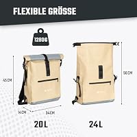 Todeco 3 in1 Fahrradtasche Gepäckträger 20L Beige – Ansicht 5