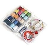 20 Color Sewing Threads Sets, Handy Polyester Threads, Multi-Color Polyester with Storage Box, Cotton Thread, with Multiple Sewing Accessories, for Threading Crochet Embroidery Thread(100m Each Roll)