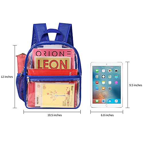 Image of Oraben Clear Backpack Stadium Approved, Clear Bag 12 x 6 x 11 in, Small Transparent Backpack for Concerts, Sports Events, Festivals, Waterproof, Adjustable Straps, Women Men