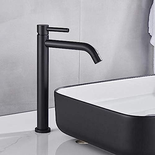 Robinet mitigeur salle de bains noir mat avec mitigeur chaud-froid monotrou