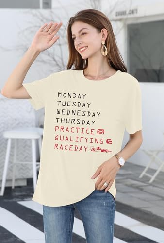 Racing Cars Shirt for Women Race Week Shirts Short Sleeve Tee for Car Lover2