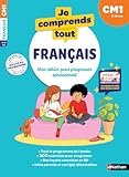  Je Comprends Tout - Français CM1 - 300 exercices progressifs : Grammaire, Conjugaison, Orthographe, Vocabulaire - Leçons en BD et vidéos + Corrigés détachables