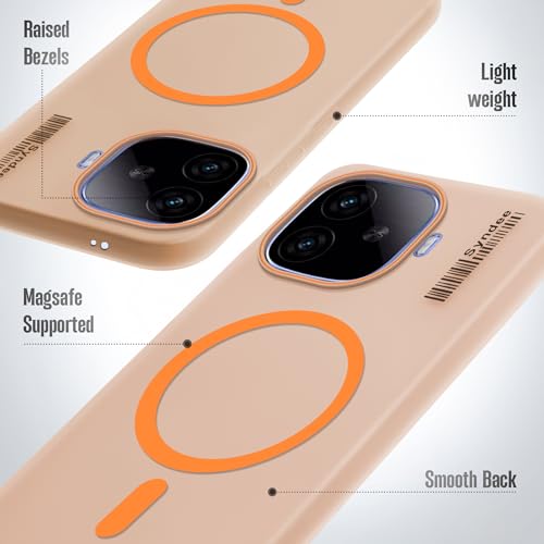 Image of Mr. Case Back Cover for iQOO Neo 10R 5G Sleek Frosted Translucent Back Only Compatible with Wireless Magnetic Accessories | Anti-Scratch Shockproof Phone Cover - Orange