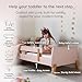 dadada Muse Toddler Bed with 2 Removable Safety Rails. Low Profile Montessori Bed for Kids. Sturdy Solid Wood Frame, Fits Standard Crib Mattress, Easy to Assemble, Toddler Bed for Girls & Boys - Pink