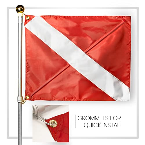 Anley Diver Down Warning Flag with Removable Stiffening Pole 20 x 24 Inch - Double Stitched - Red and White Diving Flags for Scuba Dive Spearfishing Freediving by Anley - Image 4