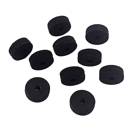 HANABASS 10PCS Felt Washers for Cymbals Durable Drum Accessory for Crash Cymbals Soft Protective Pads for Stands and Strap Buttons Essential for Drummers
