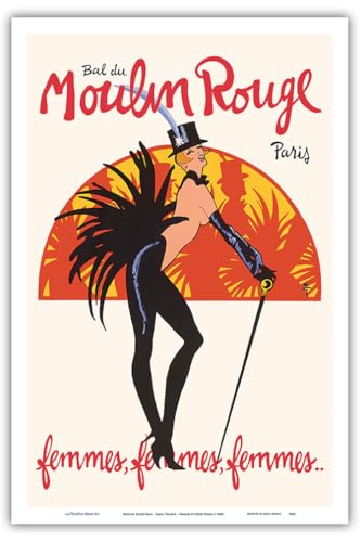 Moulin Rouge Ball - Paris France - Femmes Burlesque Dancers Poster Print