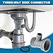 Kitchen Sink Drain Pipe Adapter, Y-shaped 3 Way Basin Sewer Branch Connector, Male Female Thread Fitting Dishwasher Tailpiece Pipe Adapter, Kitchen Sink Drain Hose Attachment