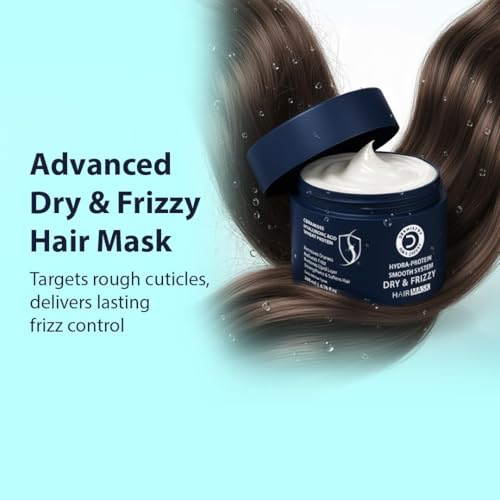 Image of Dermistry Dry Frizzy Hair Mask with Hyrdra Protein Smooth System Ceramides Hyaluronic Acid & Protein Deep Hydration & Smoothening for Damaged Chemical & Heat Treated Hair Adds Shine Men & Women 200ml