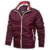 TACVASEN Herren Jacke Frühling College Jacke Übergangsjacke Bomberjacke Sommer Baseballjacke mit Stehkragen