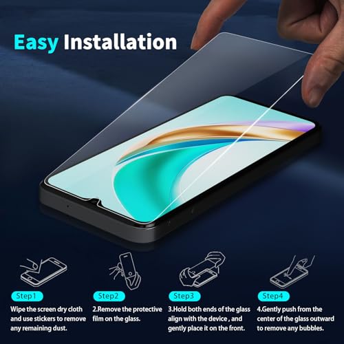 Didisky 2 Pack Tempered Glass Screen Protector with 2 Pack Camera Lens Protector for HONOR X6b, 9H, Easy to Install, Scratch-Resistant, HD - Image 5