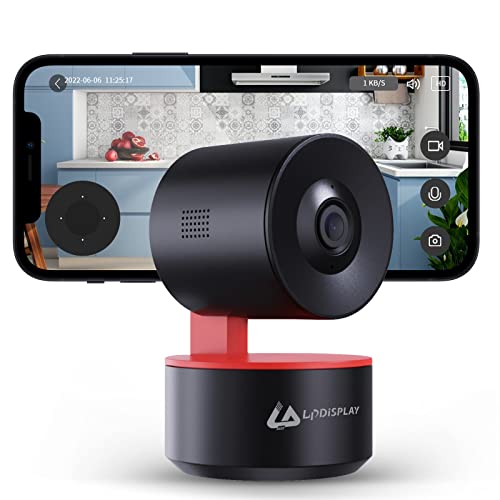 LPDISPLAY Caméra Surveillance WiFi caméra Interne, Suivi du Mouvement avec sirène, caméra Surveillance 1080P, Vision Nocturne Audio bidirectionnelle 2.4GHz (Noir) Cover