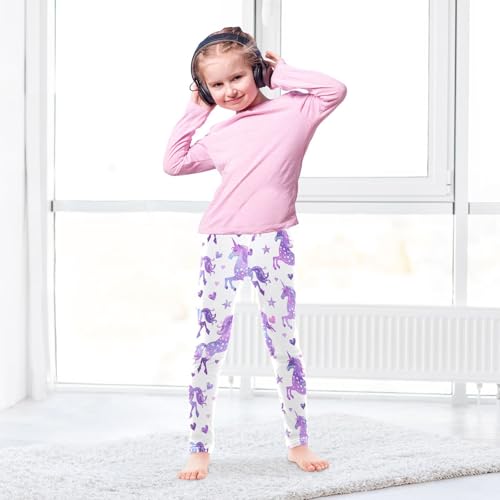Kids High Waist Purple Galaxy Unicorn Leggings for Toddler Girls 4T 202b53094