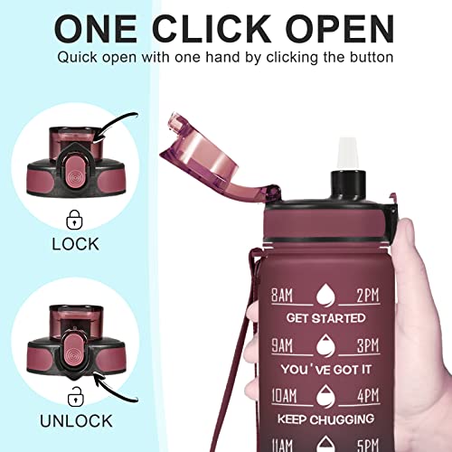 Image of Enerbone 32 oz Water Bottle, Leakproof BPA & Toxic Free, Motivational Water Bottle with Times to Drink and Straw, Fitness Sports Water Bottle with Strap for Office, Gym, Outdoor Sports