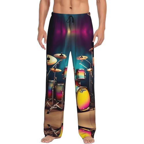 Pyjama pour homme EdWal Cool Drums noir grande taille XXXL vêtement de nuit