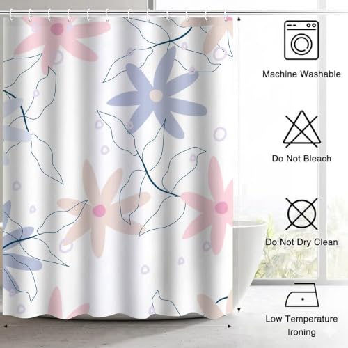 Rideau de douche 90x180 cm polyester blanc imperméable avec crochets - 8
