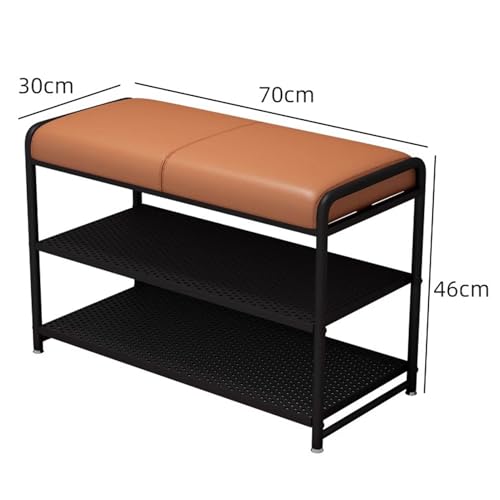 Banc de rangement avec coussin en cuir synthétique pour petits espaces - 3