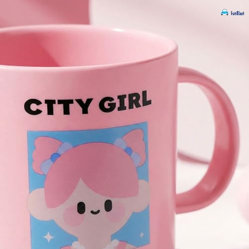 Image of FunBlast Milk Mug for Kids - 450 Ml; Unbreakable Mug for Kids, Milk Mugs for Kids Unbreakable - Milk Drinking Cup for Kids (City Girl)