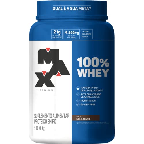 100% Whey Protein Max Titanium | High Protein | Auxilio na Formação de Músculos | Alta Quantidade de Aminoácidos (Chocolate, 900g)