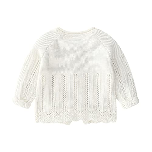 Baby Girls Knitted Cardigan Sweater Button Down Round Neck Long Sleeve Jacket Cute Comfy Outwear for Toddler Girls2