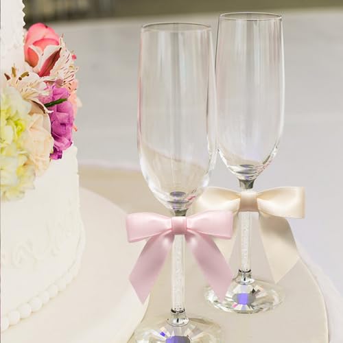 MORSUNBELA Kleine Weiße Schleifen Deko Hochzeit Geschenkschleifen Schleife Geschenk für Geburtstag Kommunion,50 Stück