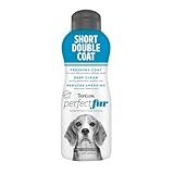 TropiClean PerfectFur Short Double Coat Shampoo for Dogs, 16oz - Made in USA - Naturally Derived - Short Double Coat Formula - Shed & Odor Control for Breeds Like Beagles, Labs, Rottweilers, & Pugs