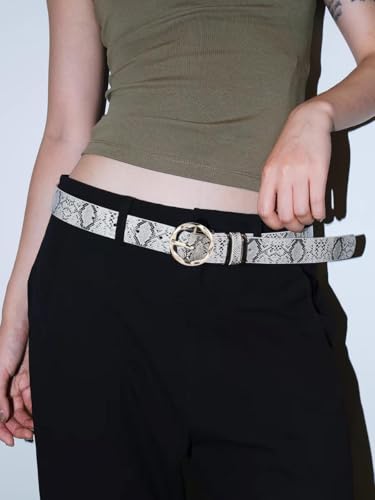 CRIZAN Womens Vintage Snake Leopard Leather Waist Jeans Belt Dress Belts With Alloy Buckle Set For Women2