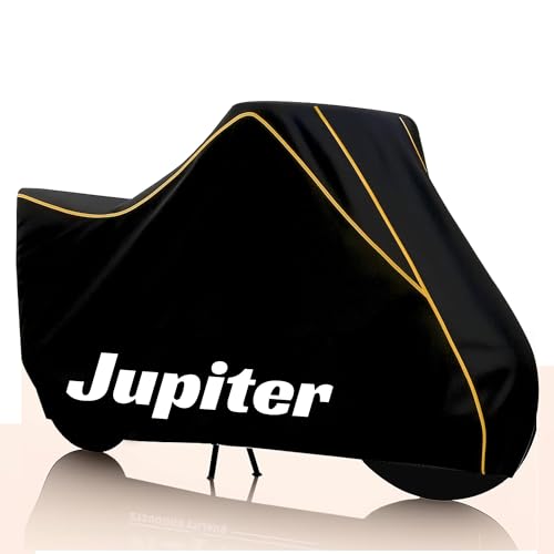 Image of Kayme Jupiter Water Resistance Bike Cover Heavy Duty Premium Taffeta Motorcycle Cover | UV Protection, Dustproof, All Weather, Scratchproof, Two Wheeler Body Cover with Elastic Bottom (Black Yellow)