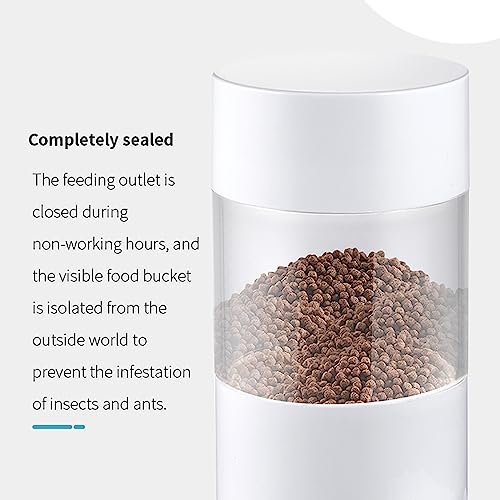 Comedero automático para peces, dispensador de temporizador digital de 500 ml con pantalla LCD, recargable y totalmente sellado para acuario