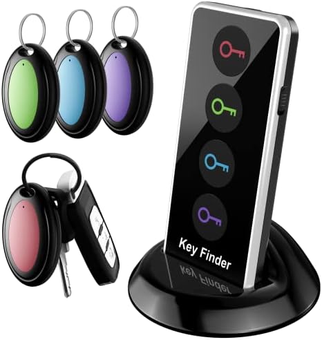 Lost Remote Finder, Remote Control Finder Locator with LED Light | 131ft RC Range Key Finder Locator Making Noise, Find My Keys Device with 4 Remote Retriever Tags | Key Tracker, Keychain Key Finder