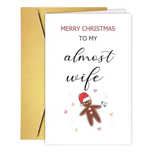 Bhiosng Cute Christmas Card for Fiancee, Lovely Fiancee Christmas Card