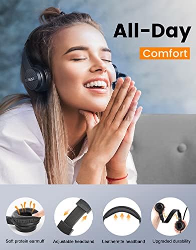 EKSA H12 Computer Headset with Microphone, 3.5mm Wired Crystal Sound Headphone, with Volume and Mute Control, for PC/Mac/Laptop, Comfort-fit for Home/Office/Remote Learning