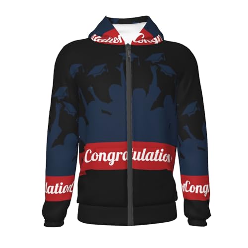 Congratulation Graduate Kids Pullover Hoodies Boys Zip Up Sweatshirts Girls Athletic Clothes with Pocket2