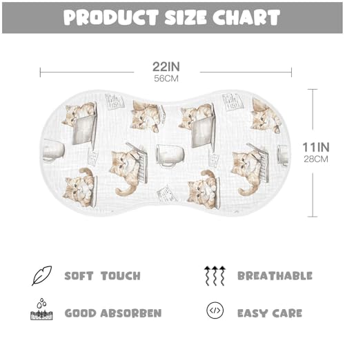 vvfelixl Busy Kitten Working Burp Cloths for Baby Boy Girls Baby Washcloths Burp Rags 1 Pack2