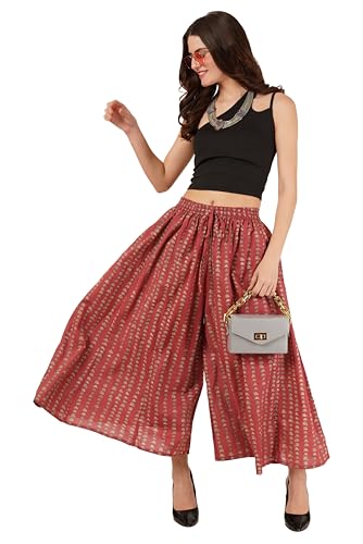 Image of COTLAND Fashions Jaipuri Cotton Printed Flared Palazzo Pants for Women