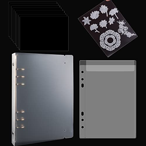 Pacote com 10 folhas magnéticas macias de borracha com 1 peça de capa para fichário de 6 anéis, 10 b