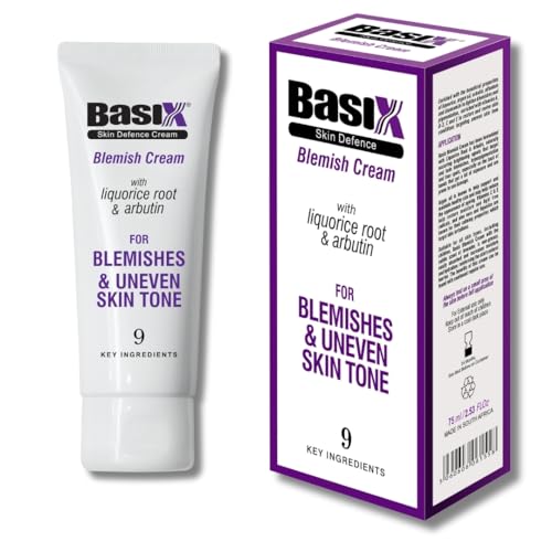 Basix Skin Defence Cream Blemish Cream with Liquorice and Arbutin for Fading Blemishes, Liver Spots and Uneven Skin Tone - 75ml