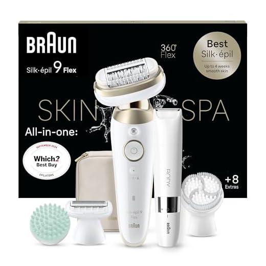 Braun Silk-épil 9 Flex SkinSpa All-in-One Set, epilator voor dames, haarverwijderaar voor langdurige ontharing, mini-scheerapparaat voor het lichaam, 9-481 3D, wit/goud