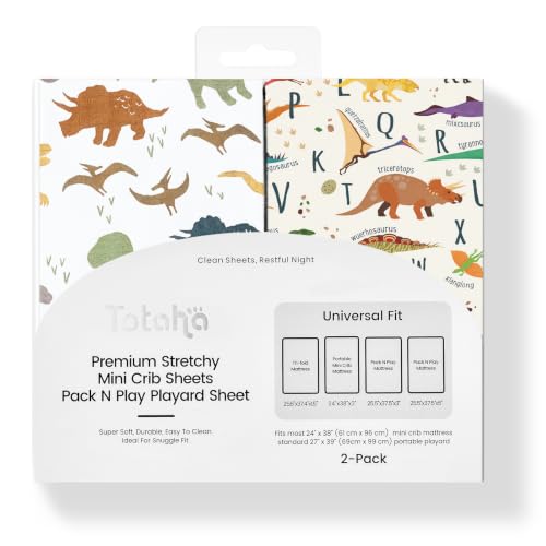 Image of Pack and Play Sheets, Buttery Soft Graco Pack n Play Sheets Fitted for Boys and Girls - Stretchy Microfiber Mini Crib Sheets 2-Pack
