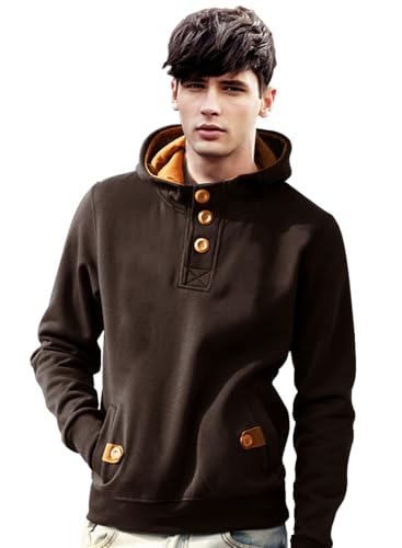 Image of EYEBOGLER Cotton Men Solid Hooded Neck Full Sleeves Casual Sweatshirt