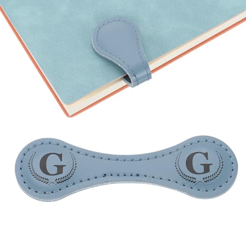 Marque-page avec initiales en cuir vintage luxueux et aimant invisible uxcell
