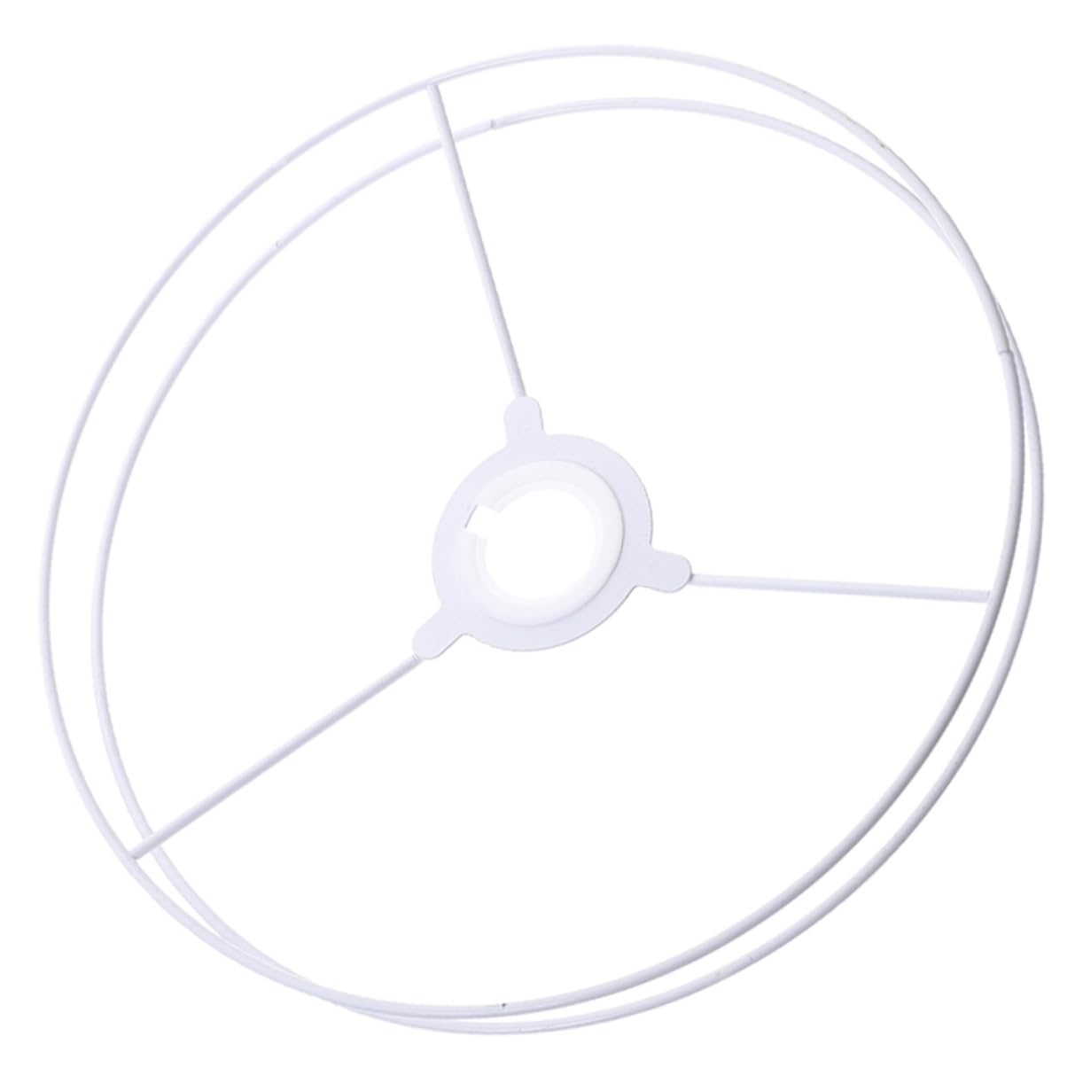 GRIRIW Sturdy Iron Lampshade Frame Lampshade Ring Easy to Install Lamp Shade Frame Wire DIY Use Suitable for E27 Socket White