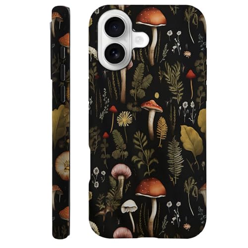 SEized Case Compatible with iPhone 17,Vintage Mushroom Snail Daisy Leaf Phone Case Dual-Layer Hard Shell Cover for Girl Women Boy Men